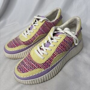Coconuts By Matisse Go To Woven Tweed Platform Sneakers Pastel Chunky Sz 10M